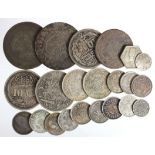 Egypt & Turkey (22) silver and billon coins, 19th-20thC assortment.
