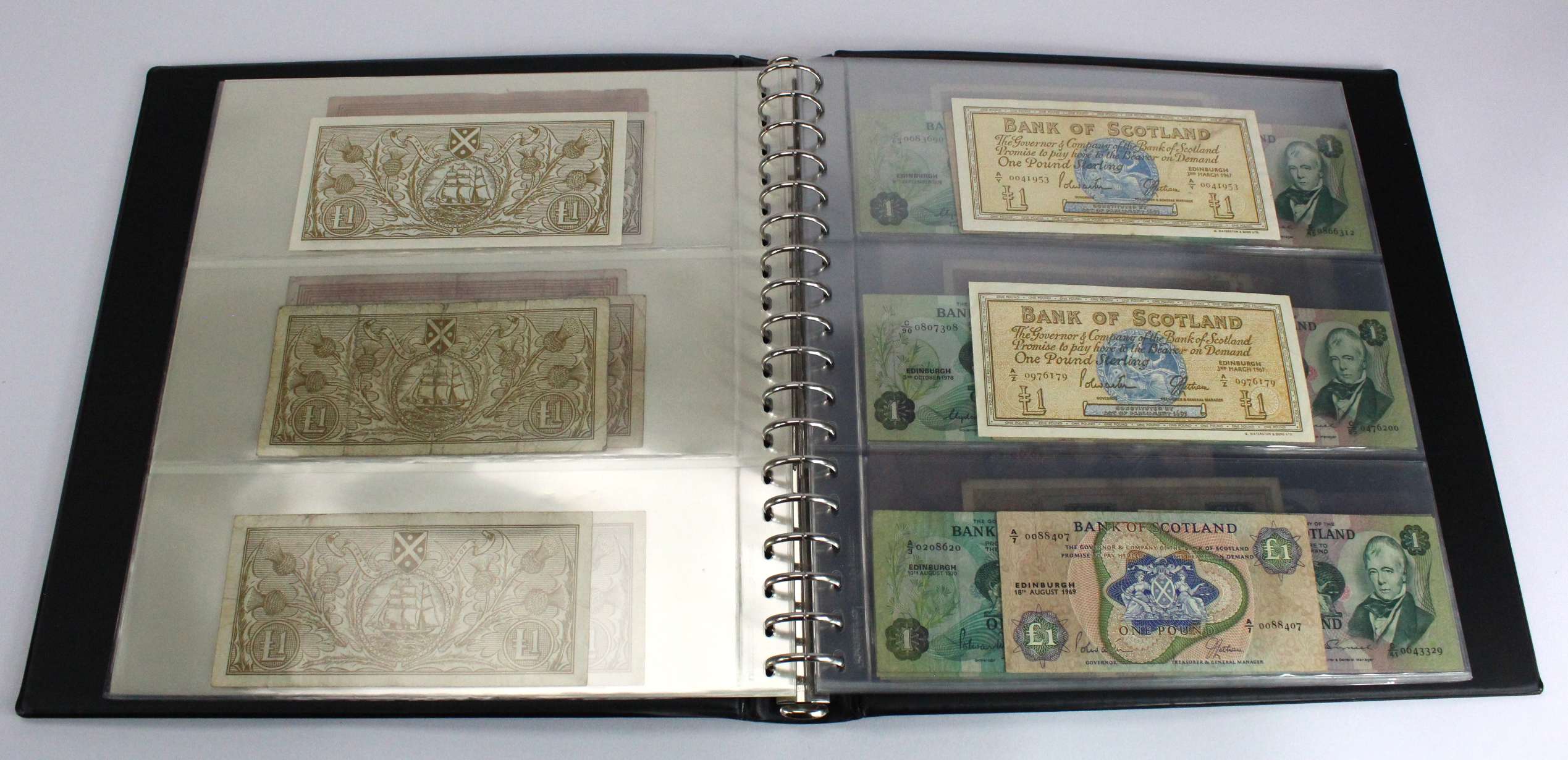 Scotland, Bank of Scotland (50), collection in Lindner album, 20 Pounds (3) date range 1963 - - Image 4 of 15