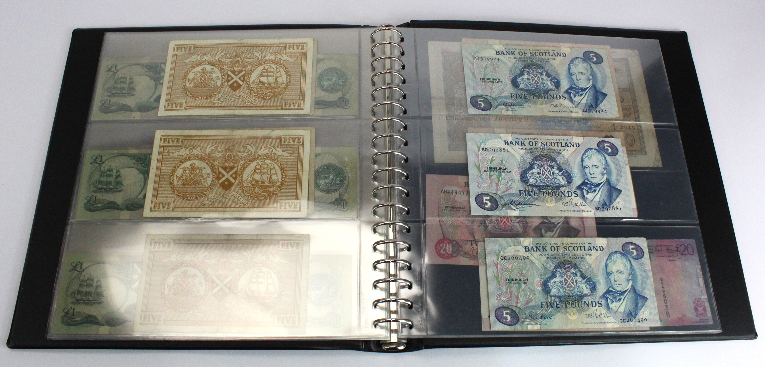 Scotland, Bank of Scotland (50), collection in Lindner album, 20 Pounds (3) date range 1963 - - Image 11 of 15
