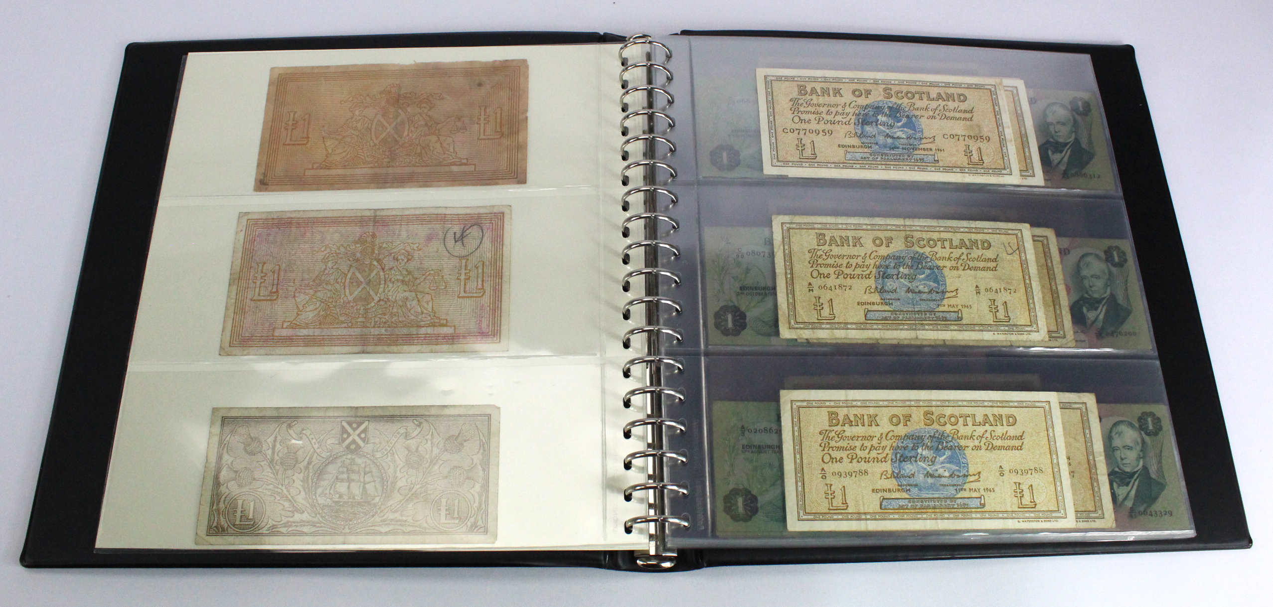 Scotland, Bank of Scotland (50), collection in Lindner album, 20 Pounds (3) date range 1963 - - Image 2 of 15