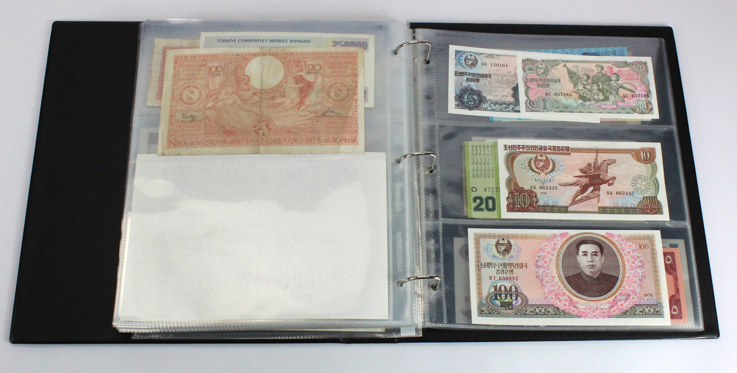 World (200), an interesting collection in Banknote album, Belgium, UAE, Japan, Malta, Belize, Bank - Image 36 of 41