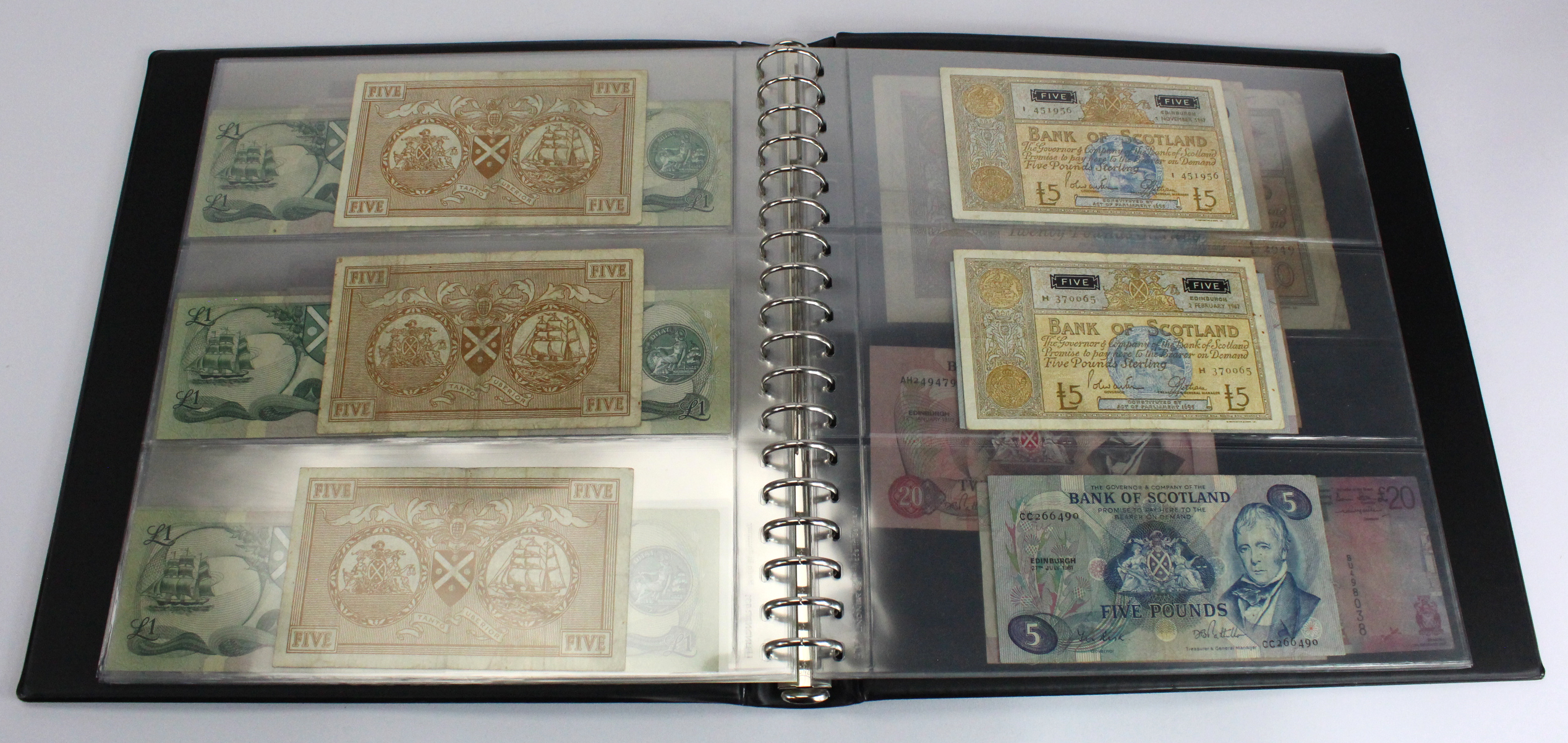 Scotland, Bank of Scotland (50), collection in Lindner album, 20 Pounds (3) date range 1963 - - Image 10 of 15