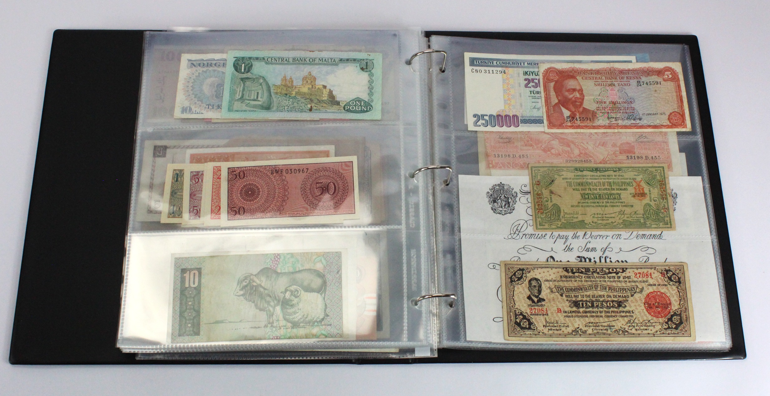 World (200), an interesting collection in Banknote album, Belgium, UAE, Japan, Malta, Belize, Bank - Image 34 of 41