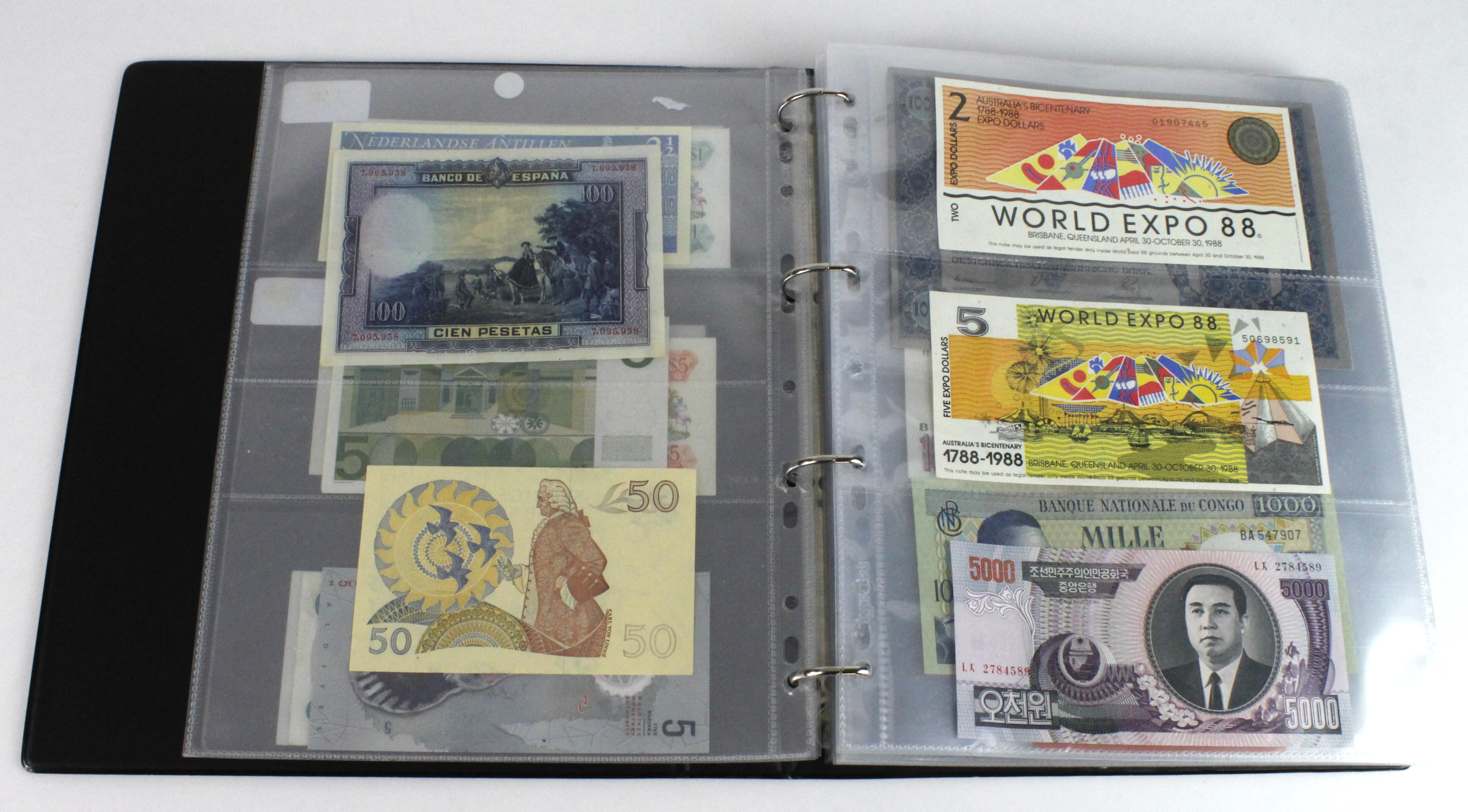 World (163), in banknote album including Bahamas, Spain, Sweden, Netherlands, Algeria, Macau, - Image 5 of 57