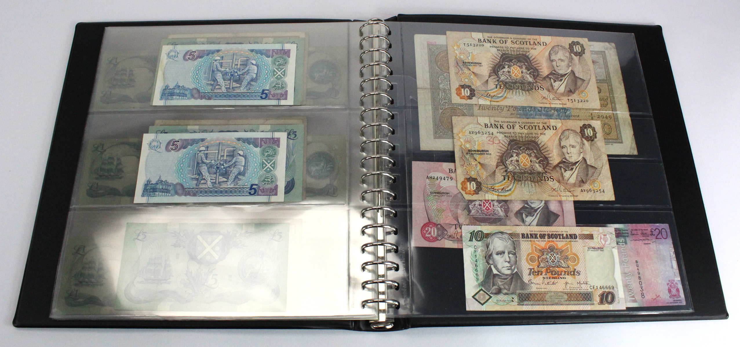 Scotland, Bank of Scotland (50), collection in Lindner album, 20 Pounds (3) date range 1963 - - Image 13 of 15