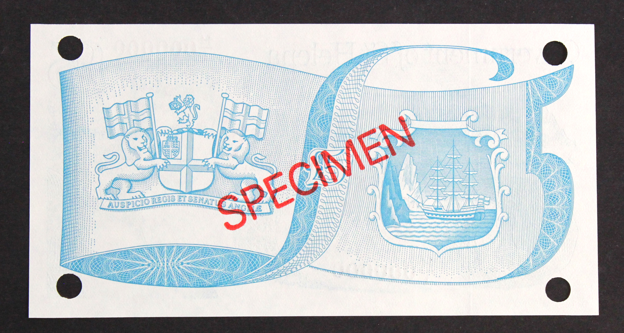 St. Helena 5 Pounds issued 1998, SPECIMEN note serial H/1 000000, diagonal overprint 'specimen' in - Image 2 of 2