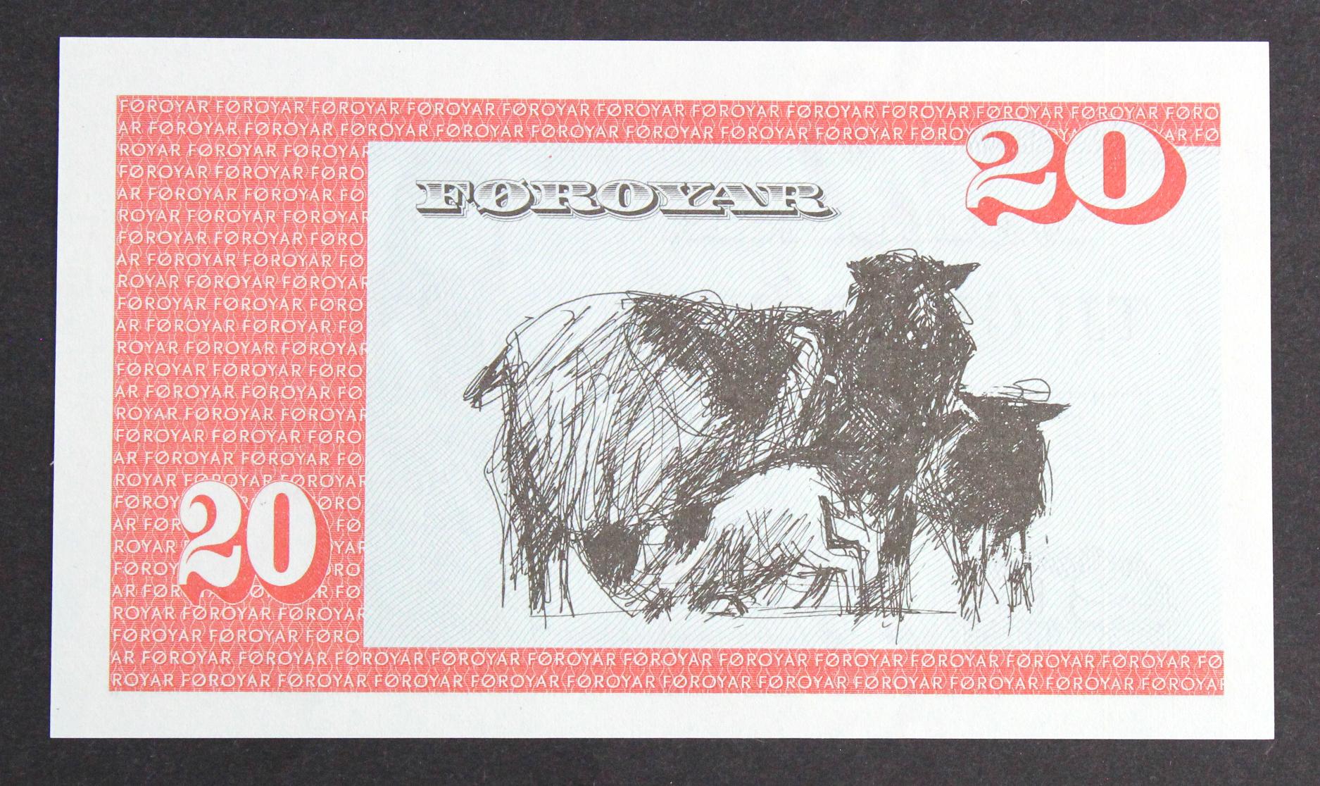 Faeroe Islands 20 Kronur dated 1988, serial A0881A 1083597 (TBB B207b, Pick19b) Uncirculated - Image 2 of 2