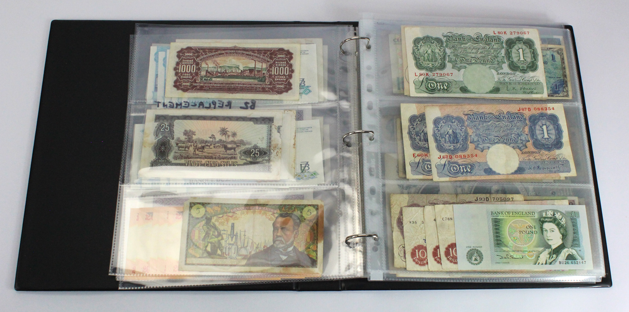 World (200), an interesting collection in Banknote album, Belgium, UAE, Japan, Malta, Belize, Bank - Image 6 of 41