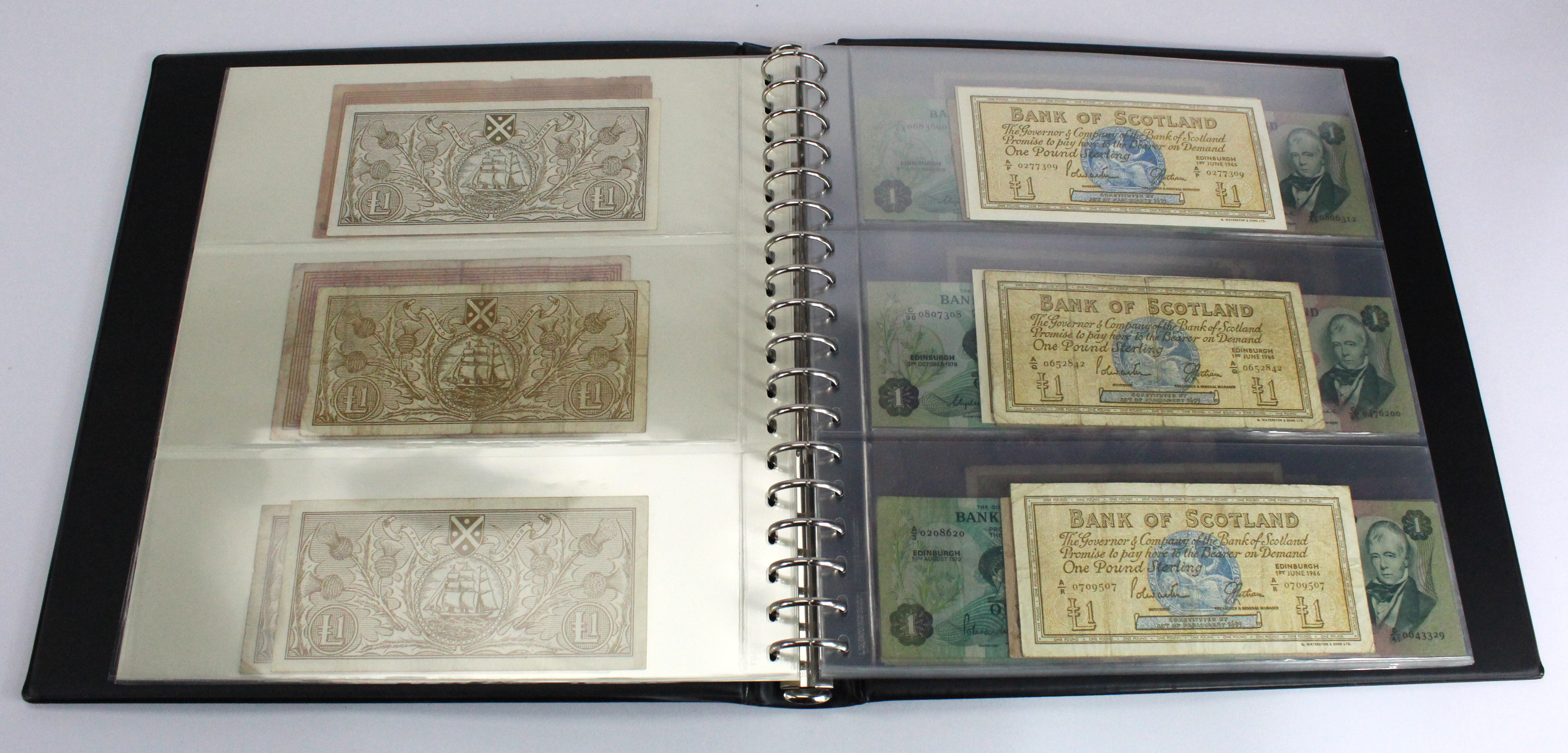 Scotland, Bank of Scotland (50), collection in Lindner album, 20 Pounds (3) date range 1963 - - Image 3 of 15