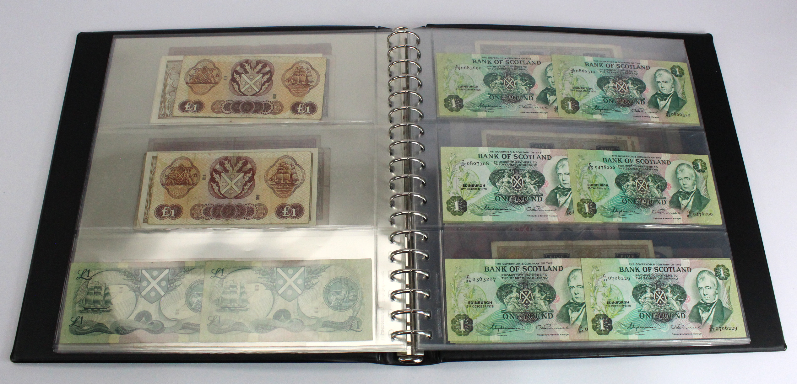 Scotland, Bank of Scotland (50), collection in Lindner album, 20 Pounds (3) date range 1963 - - Image 6 of 15