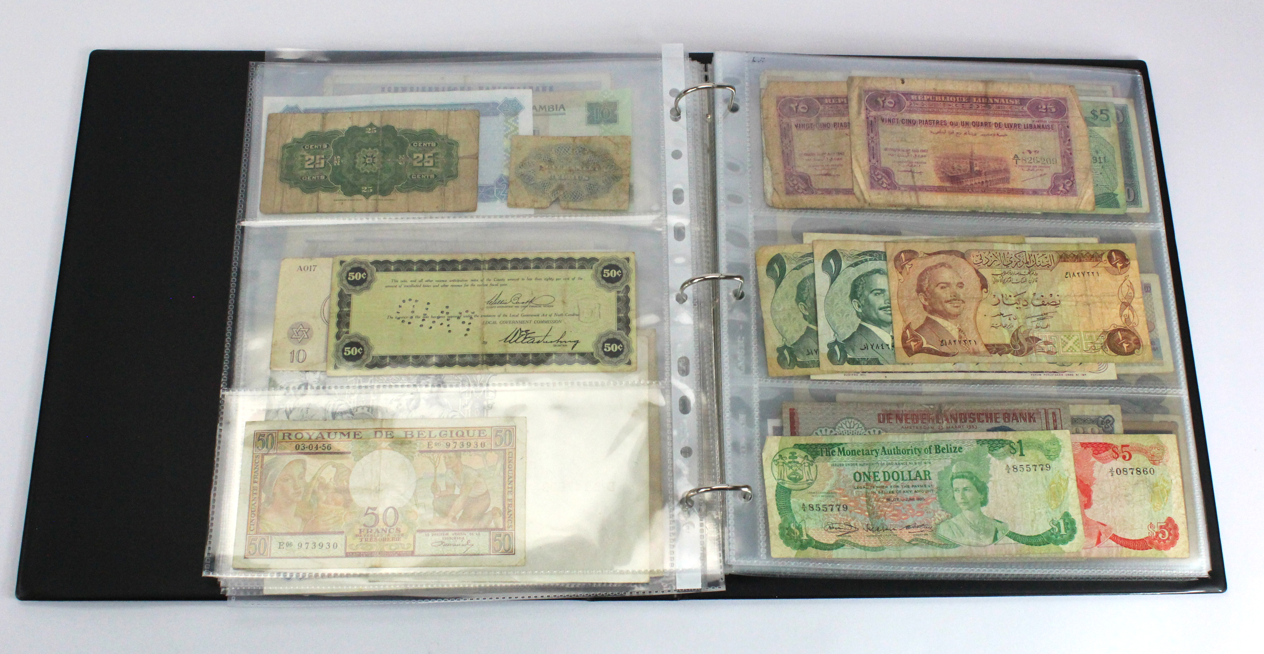 World (200), an interesting collection in Banknote album, Belgium, UAE, Japan, Malta, Belize, Bank - Image 12 of 41