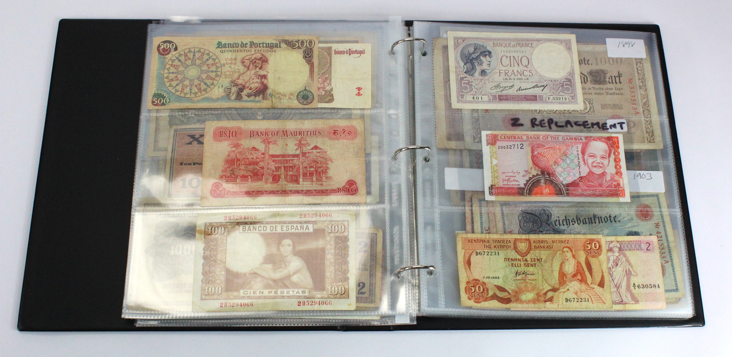 World (200), an interesting collection in Banknote album, Belgium, UAE, Japan, Malta, Belize, Bank - Image 20 of 41