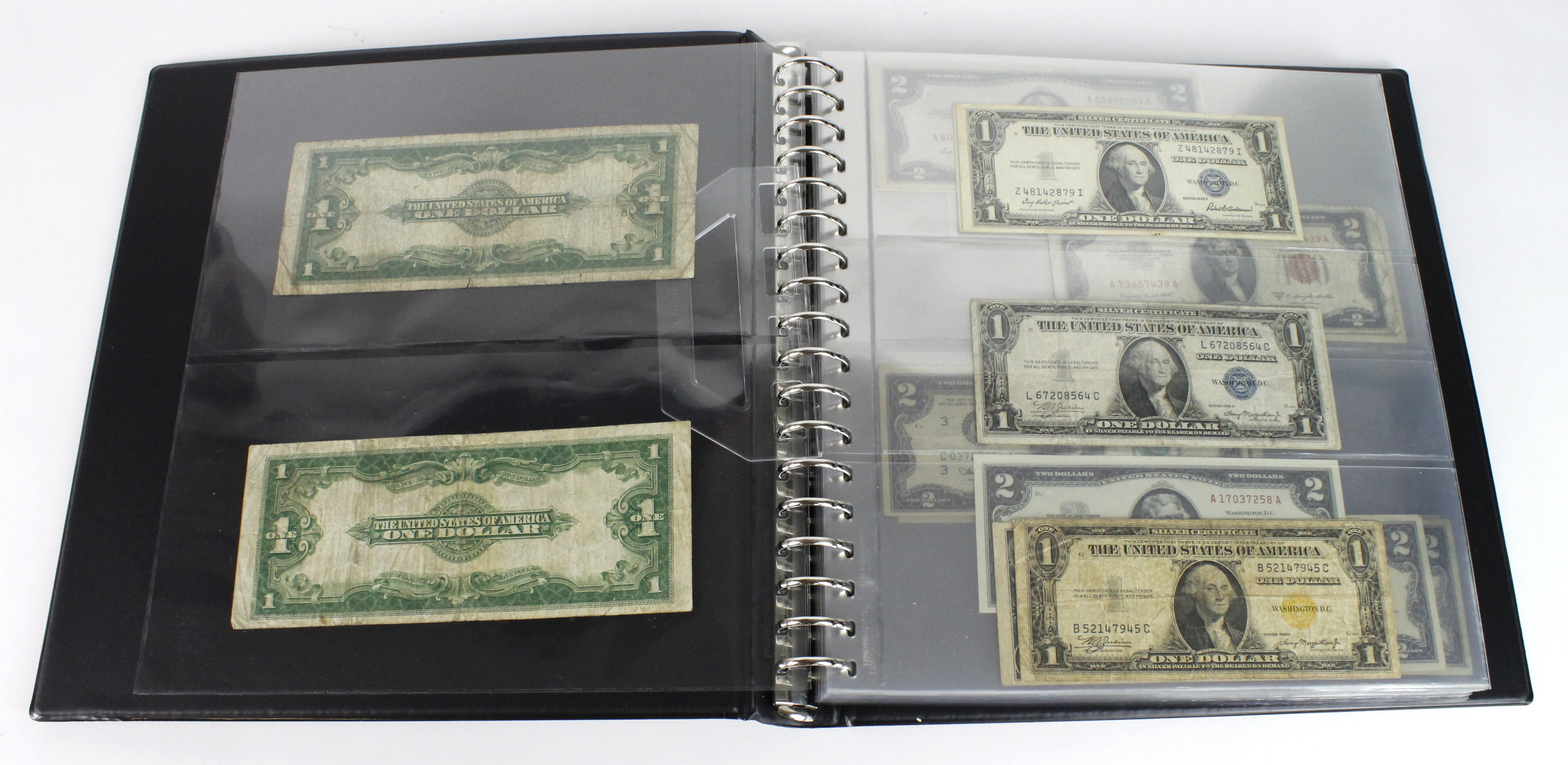 USA (118), an interesting collection in Lindner album, Silver Certificates (8) 1 Dollar dated - Image 2 of 2