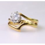 18ct yellow gold diamond solitaire ring set with a single round brilliant cut diamond with EGL