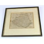 Maps. A group of three framed & glazed hand coloured maps, circa 18th Century & earlier,