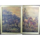 Farquhar, McGillvray Knowles, RCA (1859 – 1932). Oil on Canvas. Pair of studies of mares with foals.