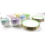 Royal Albert. Set of six Royal Albert 'Rainbow' pattern trio cup & saucers