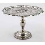 Silver footed comport/small fruit dish, attractively made, hallmarked 'RMEH Sheffield, 1903'.
