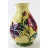 Moorcroft "Hibiscus" vase 1970. YellowSigned W.M in blue, 1st quality