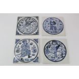 Four persian inspired pottery tiles attributed to Wendy Nolan. Provenance- the vendor lived next