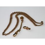 9ct Gold pocket watch chain, length 39cm approx., together with a small 9ct Gold chain, length 9.5cm