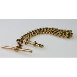9ct "T" bar pocket watch chain Approx 21.5cm, weight 31.2g