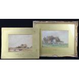Claude Hayes (1852-1922). Two watercolours, both signed by artist to lower left corner & mounted,