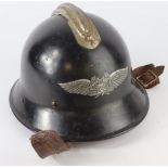 German Nazi Lufftscutz Civil Defence helmet made from a captured Czech helmet with full badge lining