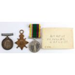 Cadet Forces Medal QE2 with box of issue to (Act. Flt. Lt. P C Phillips RAFVR (T). Plus 1915 Star