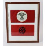 German Nazi framed NSKK arm band with Labour Corps arm band.