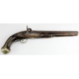 Percussion holster Pistol converted from flintlock, action a/f, barrel with view and proof marks,