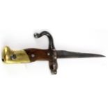 French WW1 Gras bayonet (no scabbard) converted into a Fighting Knife. (Scarce)