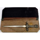 German Naval Paper Knife modelled on a German Naval Dagger, good quality, silver coloured hilt,