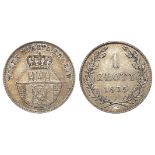 Poland, Krakow Free City 1 Zloty 1835, C# 13, nEF, a heavy scratch below wreath.