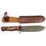 British Army "Model D" survival knife, broad blade 7.2", ricasso marked "27/C/2630" with arrow stamp