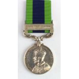 IGS GV with North West Frontier 1930-31 clasp, named (2816705 Pte P Flynn, Seaforth). Born