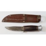 Fighting / Hunting knife by Milbro Kampa, Sheffield, sharpened bowie style blade, with scabbard