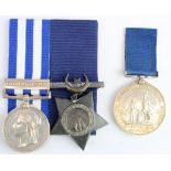 Egypt Medal dated 1882 with Alexandria 11th July clasp named (W.Ridley, Cap: M.Top. HMS Superb),