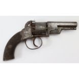 19th Century percussion five cylinder revolver local gun similar to the Bentley pattern with