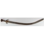 Indian Tulwar style sword, c18th/19th century originally with gilt hilt and gilt inscription to