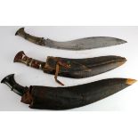 Horn Grip quality Kukri, plus 2 others, all old. (3)