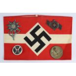 German Nazi Hitler youth armband and badges.