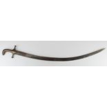 Indian Tulwar style sword c18th/19th century sword, no scabbard, Damascus hilt with attractive