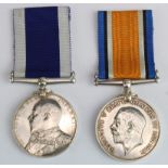 BWM (153261 F G Searle ERA 1 RN), with EDVII Naval LSGC Medal (F G Searle ERA 1CL HMS Vivid). With