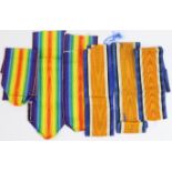 BWM & Victory medals 3x pairs of original silk ribbons