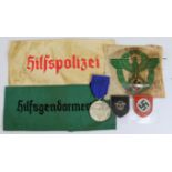 German Police Third Reich badges and LS&GC medal