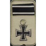 German WW1 Iron Cross 2nd class in fitted case with iron cross moto on the lid.