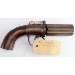 Pepperbox Percussion Pistol, obsolete calibre, no licence required