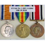 BWM & Victory Medal to S-17184 Pte J Japp R.Highrs. Served 10th, 8th, 1/6th, and 9th Bn's. Plus