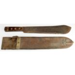 British WW2 Machete, frog stamped "F.Ltd 1942" with WD arrow and "H / 116", blade 14.5" and